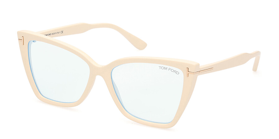 Tom Ford FT5844-B Blue-Light Block 025 Glasses Ivory White |  SmartBuyGlasses New Zealand