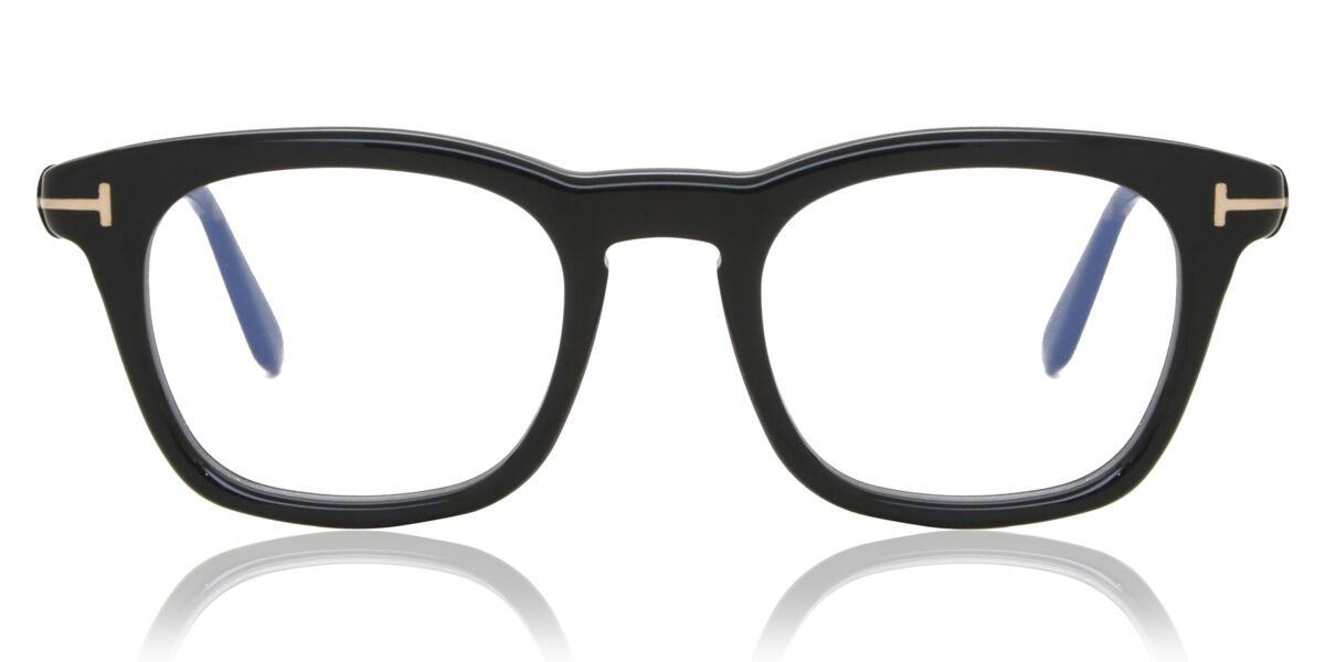 Tom Ford Ft5870 B Blue Light Block 001 Eyeglasses In Shiny Black Smartbuyglasses Usa 8282