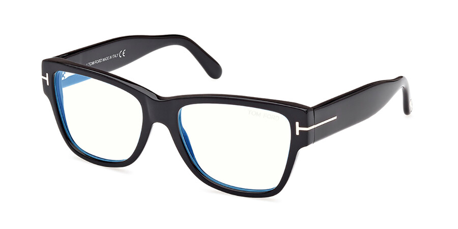 Tom Ford FT5878-B Blue-Light Block 001 Glasses Shiny Black | SmartBuyGlasses  UK