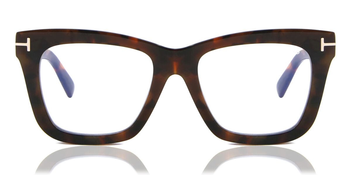 Photos - Glasses & Contact Lenses Tom Ford FT5881-B Blue-Light Block 052 Women's Eyeglasses Tortois 