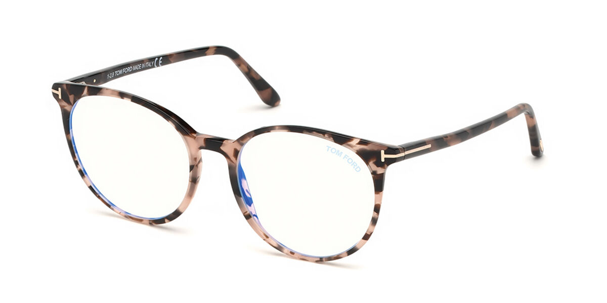 Photos - Glasses & Contact Lenses Tom Ford FT5575-B Blue-Light Block 054 Women's Eyeglasses Tortoiseshell Size 51  - Blue Light Block Ava (Frame Only)