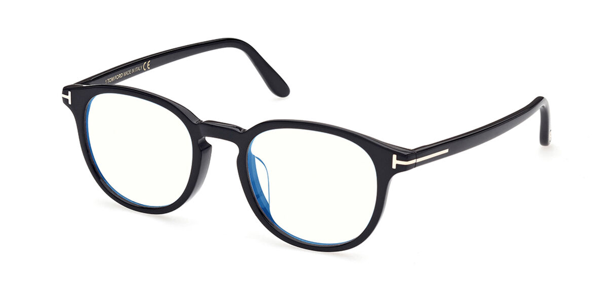 Tom Ford FT5795-K-B Asian Fit Blue-Light Block 001 Glasses Shiny Black ...