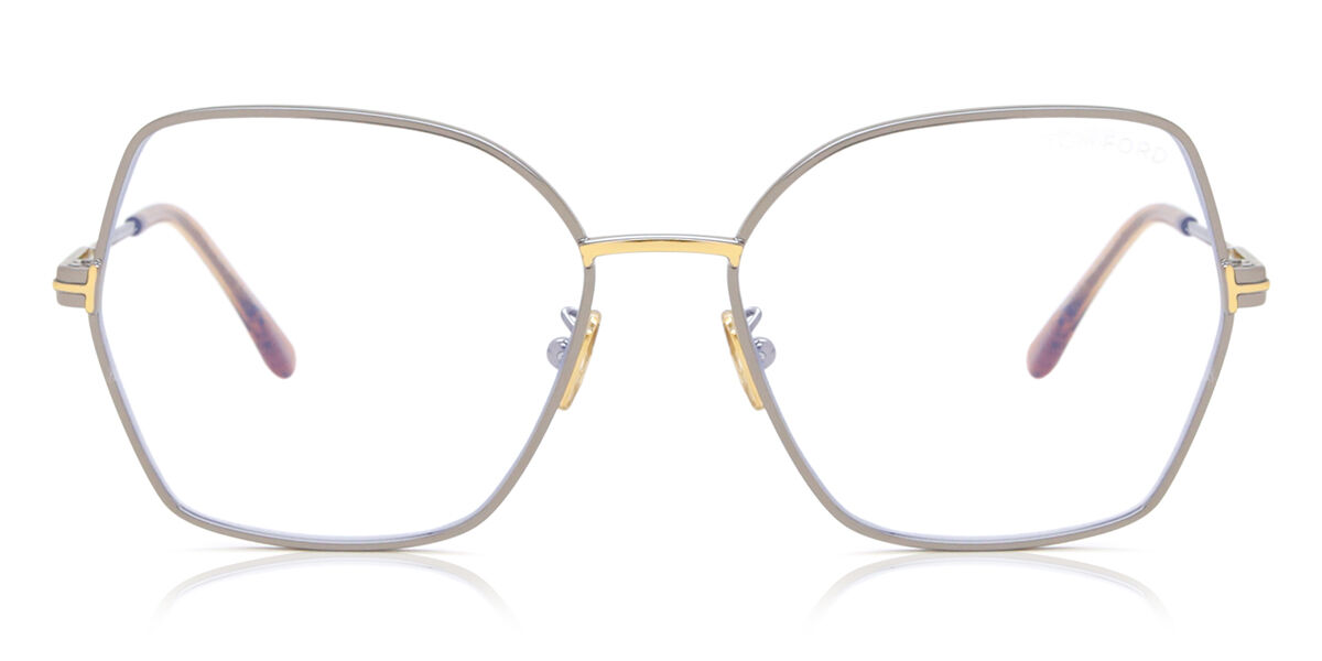 Tom Ford FT5876-B Blue-Light Block 014 Eyeglasses in Shiny Ruthenium ...