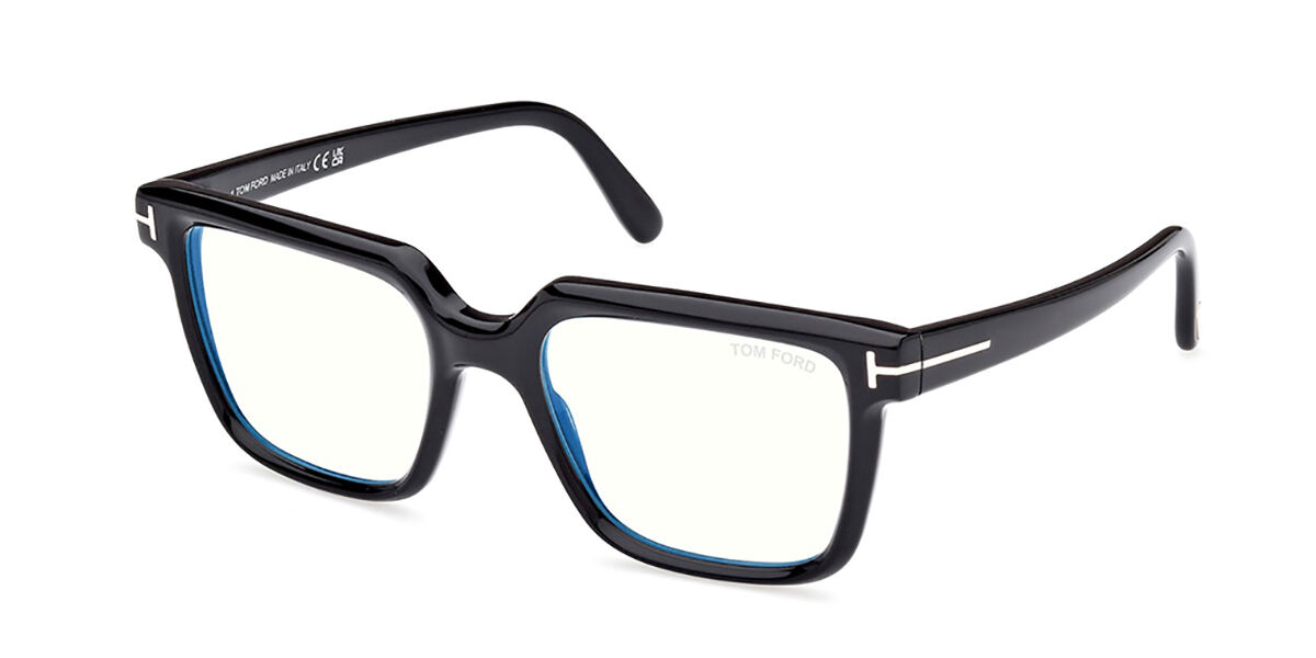Tom Ford FT5889-B Blue-Light Block 001 Glasses Shiny Black ...