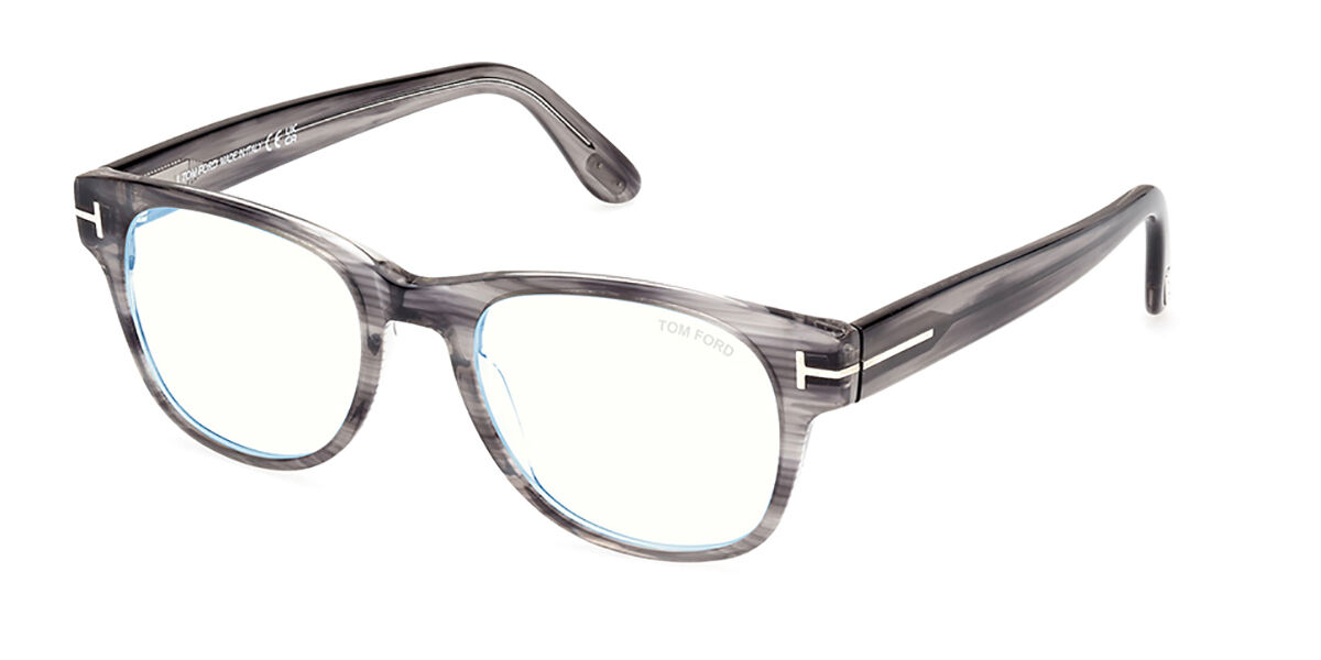 Photos - Glasses & Contact Lenses Tom Ford FT5898-B Blue-Light Block 020 Men's Eyeglasses Grey Size 