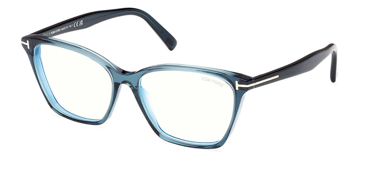 Photos - Glasses & Contact Lenses Tom Ford FT5949-B Blue-Light Block 092 Women's Eyeglasses Blue Si 