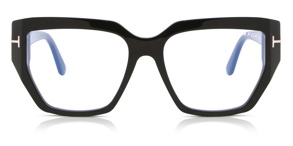 Photos - Glasses & Contact Lenses Tom Ford FT5951-B Blue-Light Block 001 Women's Eyeglasses Black S 