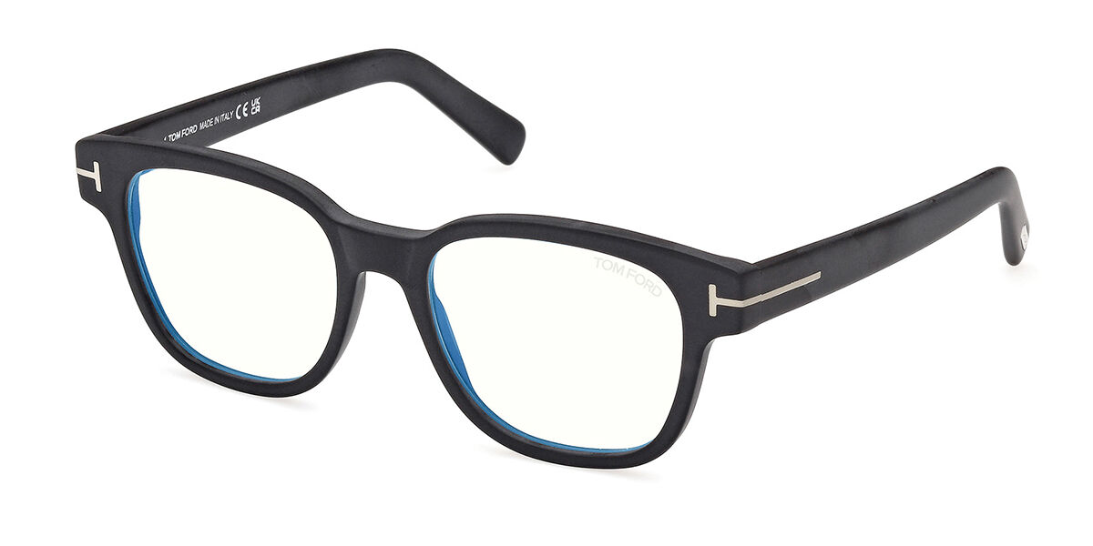 Photos - Glasses & Contact Lenses Tom Ford FT5977-B Blue-Light Block 002 Men's Eyeglasses Size 52  - Blue Light Block Available (Frame Only)