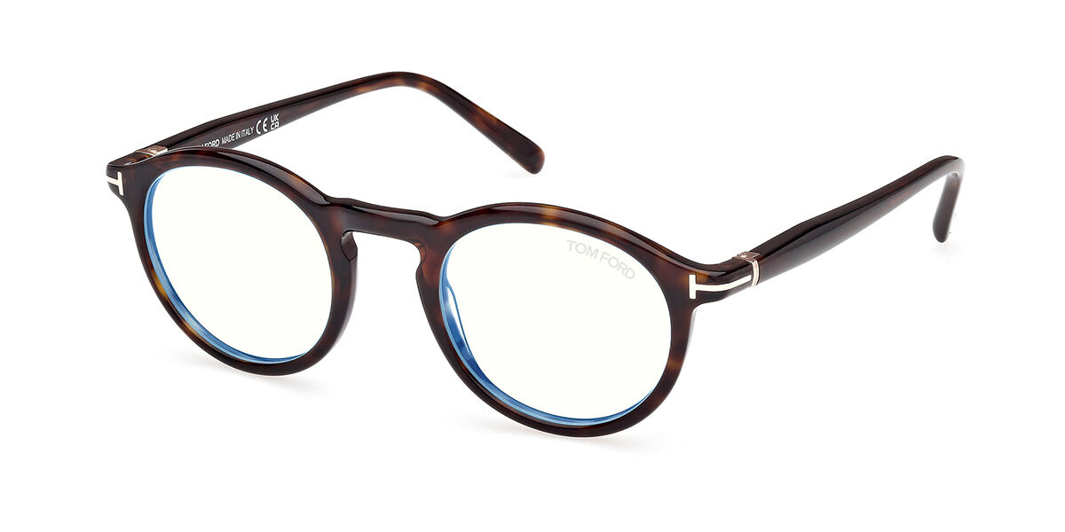 Photos - Glasses & Contact Lenses Tom Ford FT5979-B Blue-Light Block 052 Men's Eyeglasses Tortoiseshell Size 49  - Blue Light Block Avail (Frame Only)