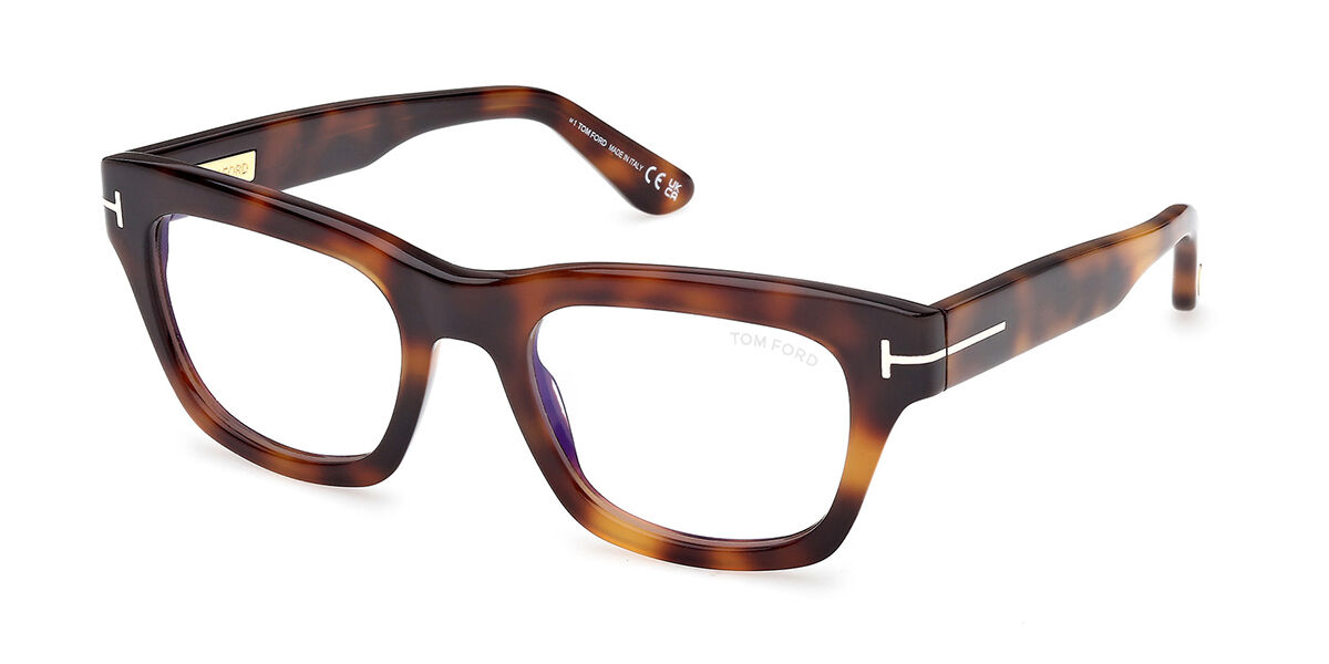 Photos - Glasses & Contact Lenses Tom Ford FT6036-B Blue-Light Block 053 Men's Eyeglasses Tortoiseshell Size 52  - Blue Light Block Avail (Frame Only)