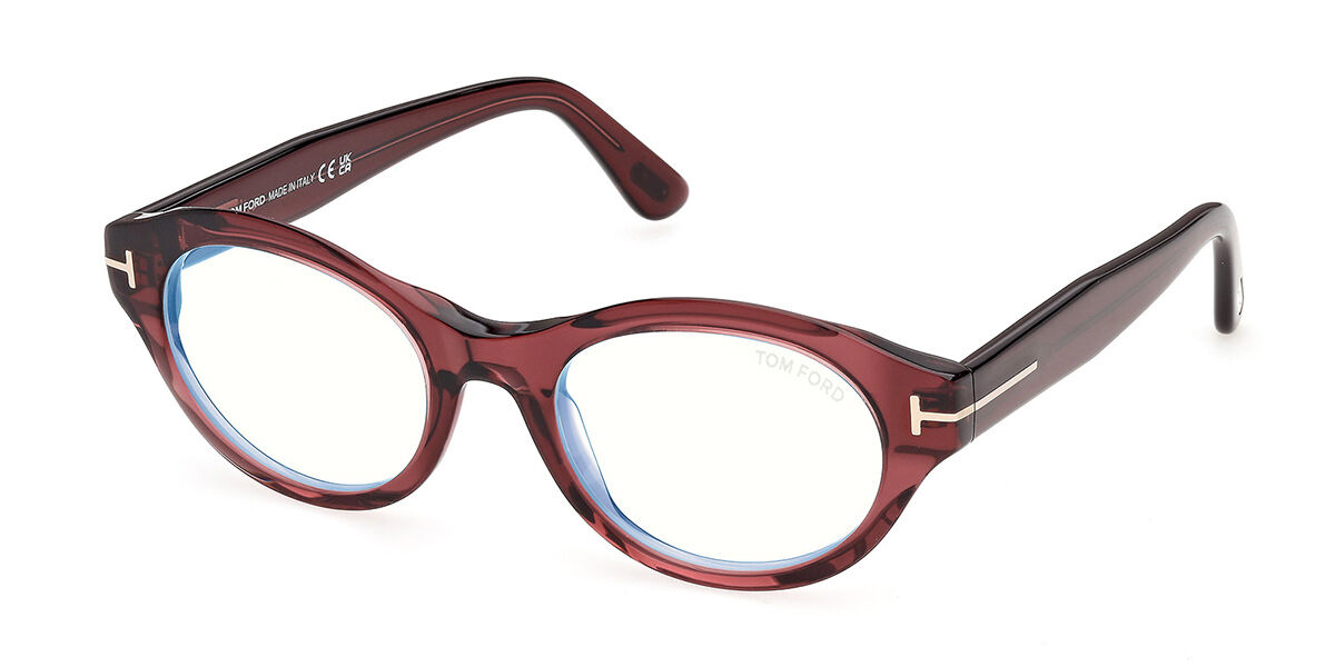 Tom Ford FT6172-B 069 Bl&aring;a-Light Block 51 Genomskinliga Glas&ouml;gon (Endast B&aring;ge) Kvinna