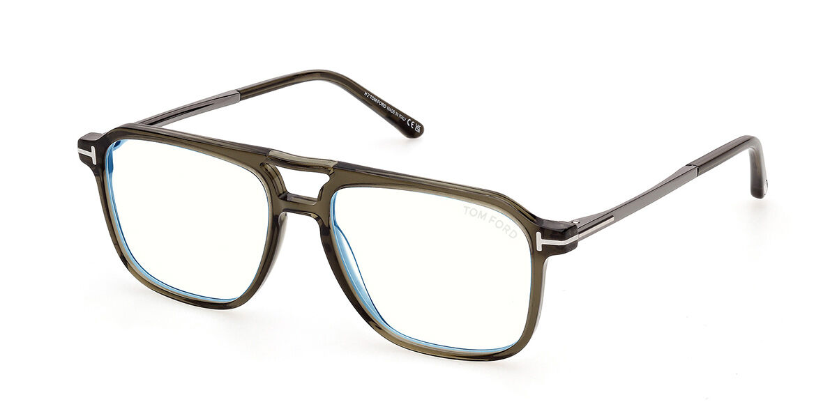 Tom Ford FT6183-B 096 Blu-Light Block Occhiali da Vista Verdi per Uomo (Solo Montatura)