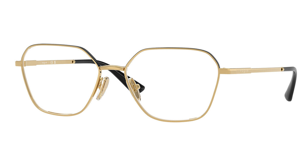 Photos - Glasses & Contact Lenses Vogue Eyewear VO4334 5210 Women's Eyeglasses Gold Size 52  - Blue Light Block Available (Frame Only)