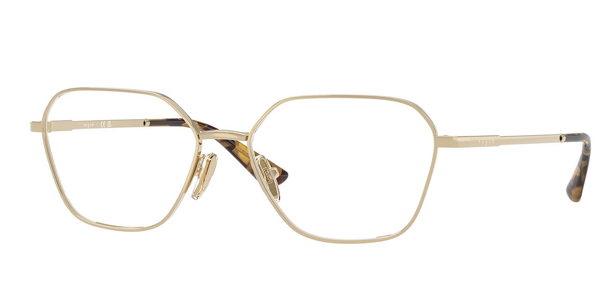 Photos - Glasses & Contact Lenses Vogue Eyewear VO4334 848 Women's Eyeglasses Gold Size 52  - Blue Light Block Available (Frame Only)