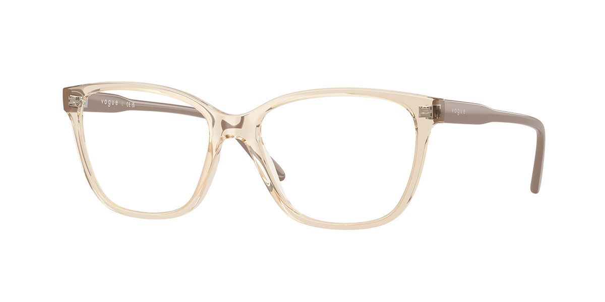 Vogue Eyewear Vo5518f Asian Fit 2990 Women's Glasses Brown Size 53 - Free Lenses - Blue Light Block Available In Transparent Caramel