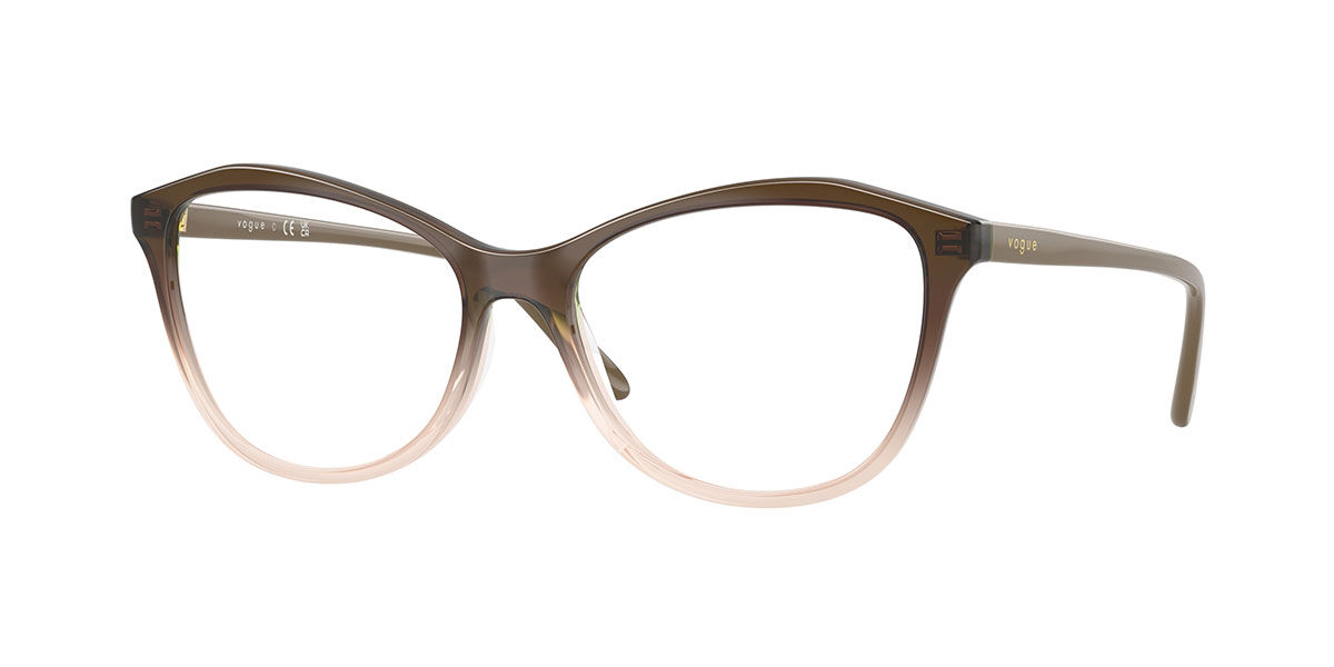 Vogue Eyewear Vo5602f Asian Fit 3303 Women's Glasses Brown Size 54 - Free Lenses - Blue Light Block Available In Transparent Faded Brown