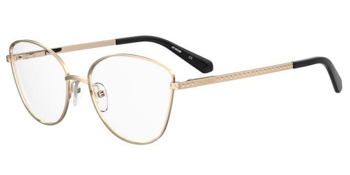 Love Moschino MOL624 000 Women's Eyeglasses Gold Size 55 (Frame Only) - Blue Light Block Available