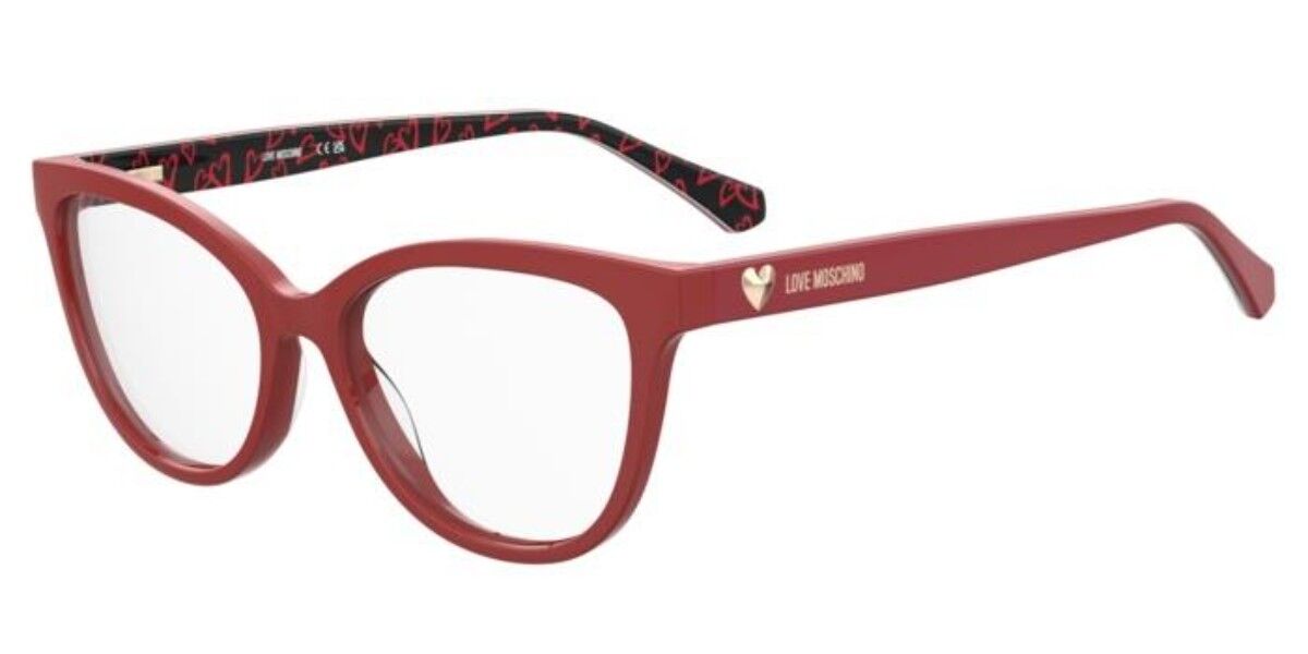 Photos - Glasses & Contact Lenses Moschino Love Moschino Love MOL640 0HZ Women's Eyeglasses Red Size 54  - Blue Light Block Available(Frame Only)