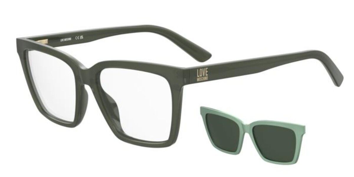 Photos - Glasses & Contact Lenses Moschino Love Moschino Love MOL661/C with Clip-On 1ED/QT Women's Eyeglasses Green Size 54  - Blue Light Block Av(Frame Only)