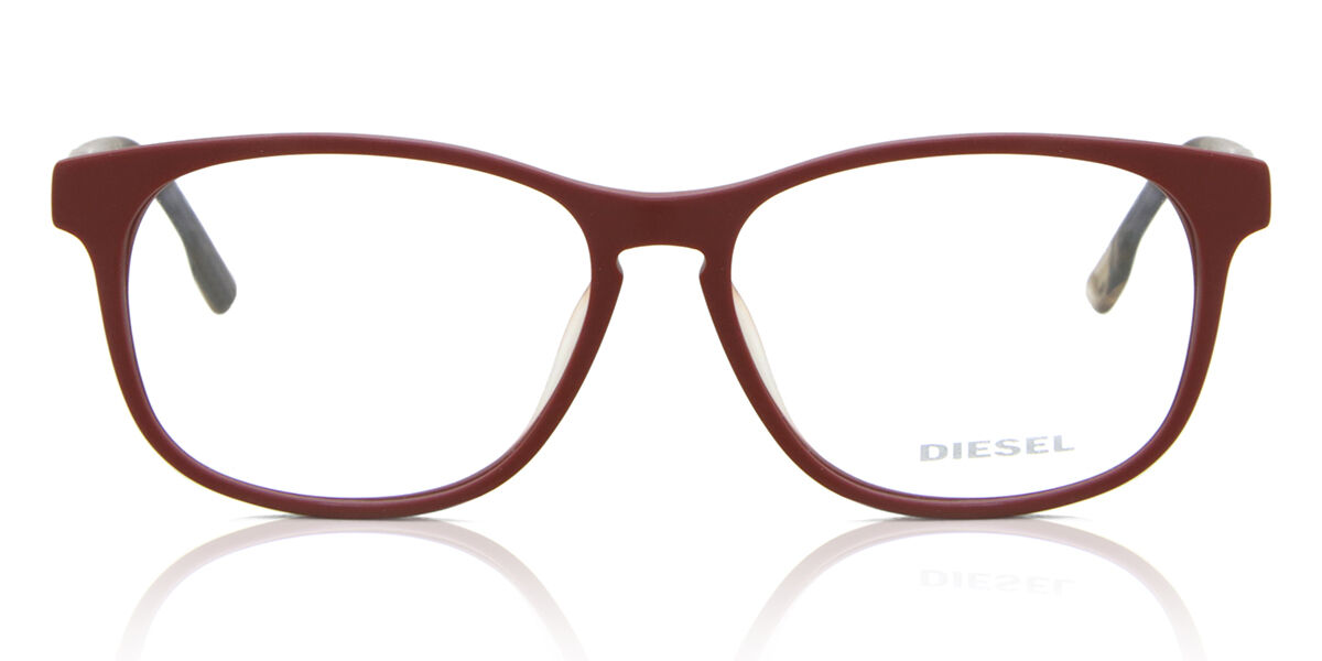 Diesel DL5187F Asian Fit 067 55 Lunettes De Vue Homme Rouges (Seulement Monture)