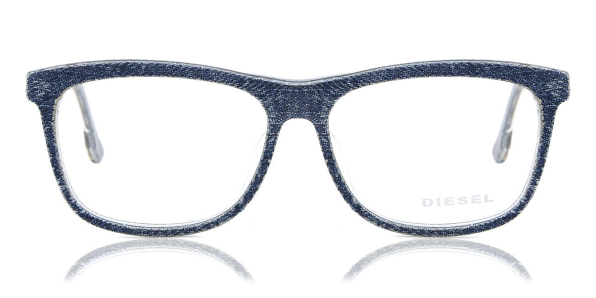 Diesel DL5191F Asian Fit 092 57 Lunettes De Vue Homme Bleues (Seulement Monture)