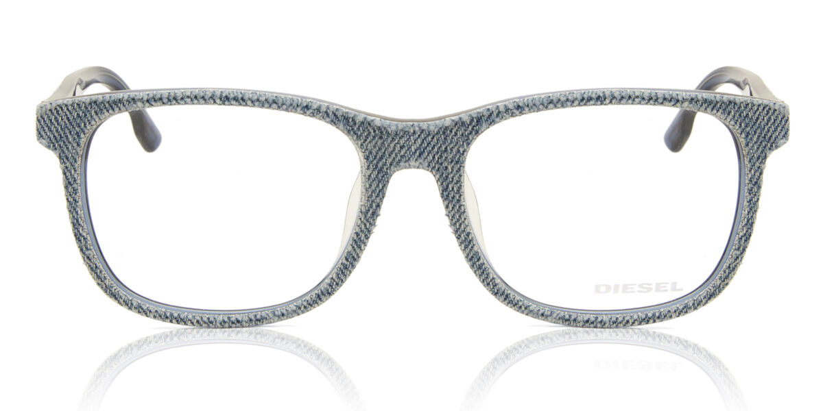 Diesel DL5124F Asian Fit 091 Men's Glasses Blue Size - Free Lenses - HSA/FSA Insurance - Blue Light Block Available