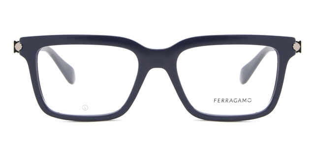 Salvatore Ferragamo Rectangle Eyeglasses Salvatore Ferragamo SF2586 463 Blue/Light Ruthenium  main image 4