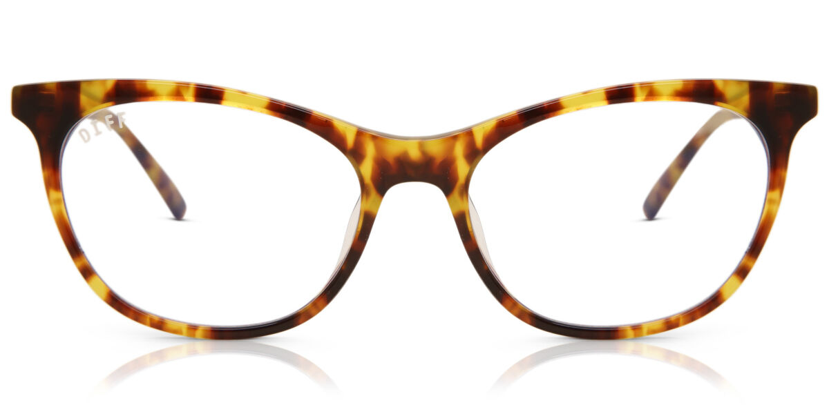 DIFF Jade Amber Tortoise+clear Lens Women's Eyeglasses Tortoiseshell Size 49 - Blue Light Block Available