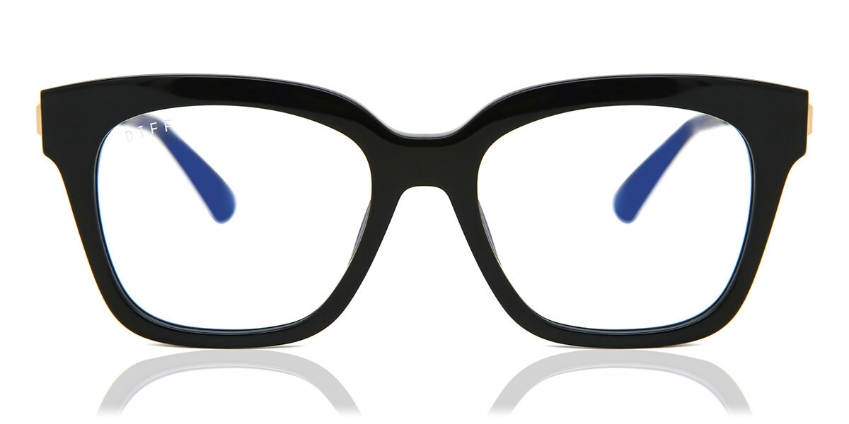 DIFF Bella Black+blue Light Technology Lens Men's Eyeglasses Black Size Standard - Blue Light Block Available