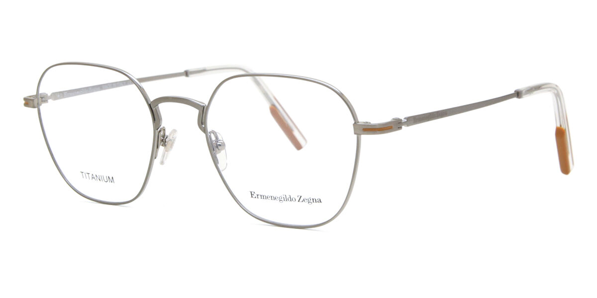 メガネ Zegna Titanium Frame EZ5207 016 Matte Silver Zegna Ermenegildo Zegna Demo Oval Titanium Men's Eyeglasses