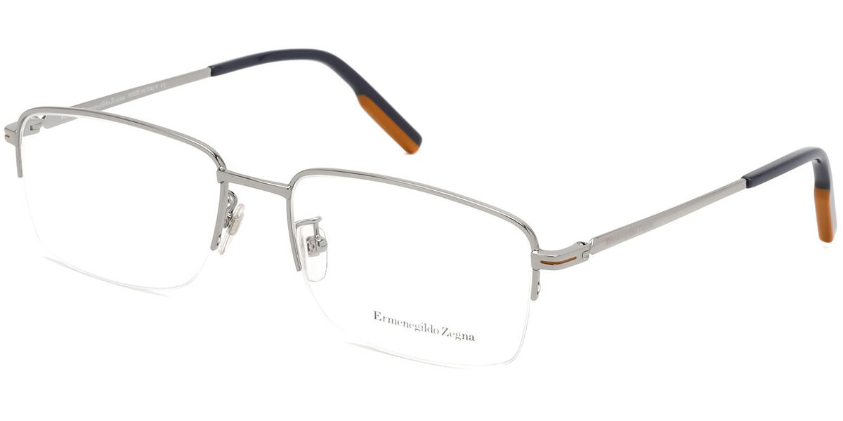 Ermenegildo Zegna EZ5190D Asian Fit 014 57 Silvriga Glasögon (Endast Båge) Män