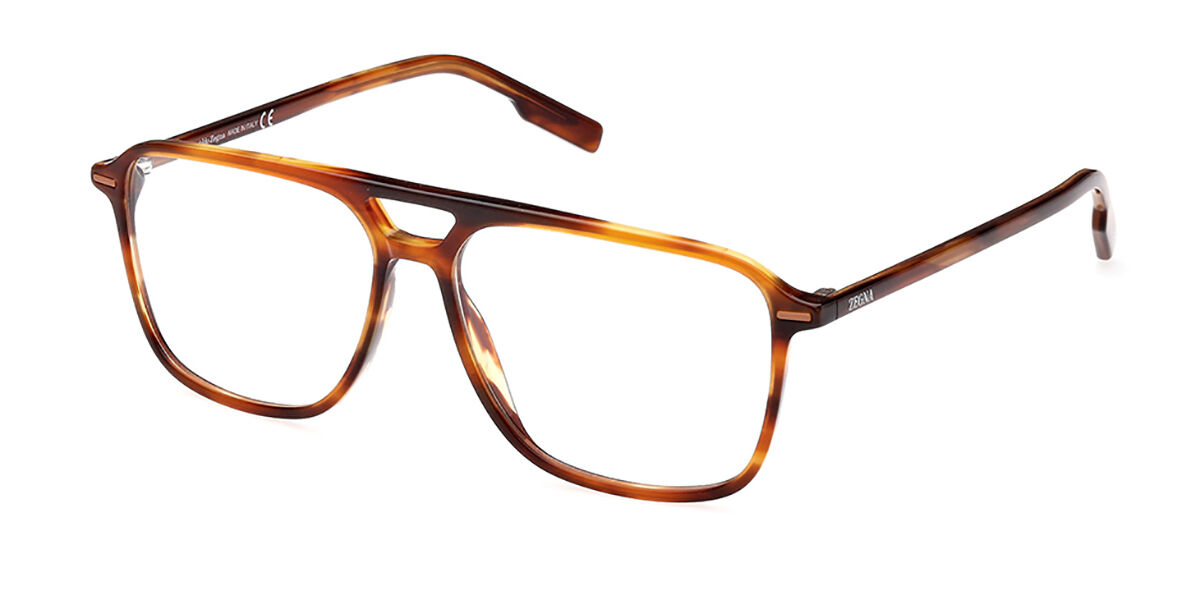 Ermenegildo Zegna EZ5247 056 57 Sköldpaddemönstradeshell Glasögon (Endast Båge) Män