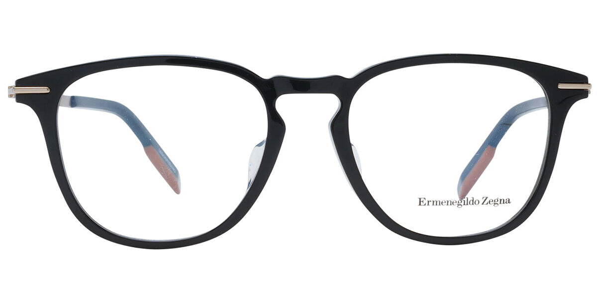 Photos - Glasses & Contact Lenses Ermenegildo Zegna EZ5224-D Asian Fit 001 Men's Eyeglasses Black Size 52  - Blue Light Block Av (Frame Only)