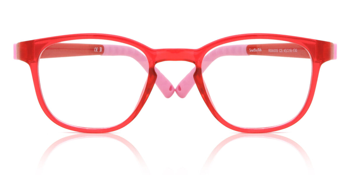 Square Full Rim TR90 Kids' Prescription Glasses Online Pink Size 45 - Free Lenses - Blue Light Block Available - SmartBuy Kids