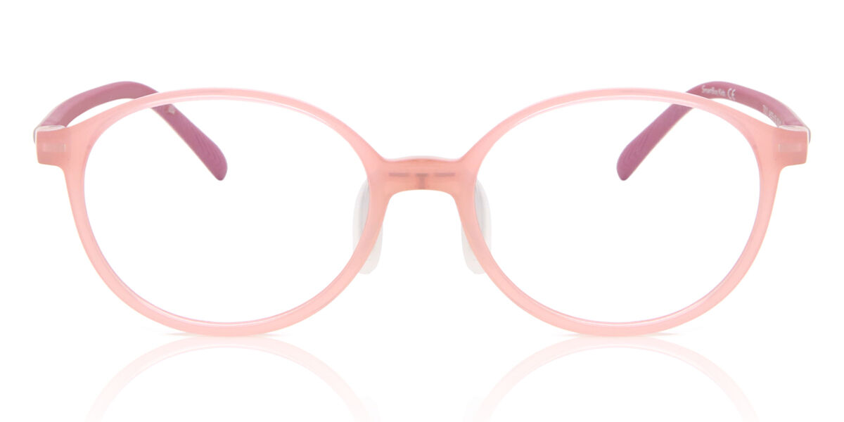 Oval Full Rim Plastic Kids' Prescription Glasses Online Pink Size 46 - Free Lenses - Blue Light Block Available - SmartBuy Kids