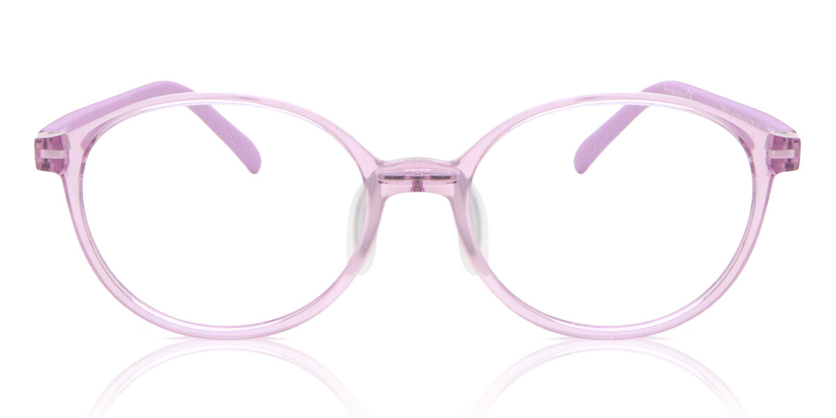 Oval Full Rim Plastic Kids' Prescription Glasses Online Purple Size 46 - Free Lenses - Blue Light Block Available - SmartBuy Kids