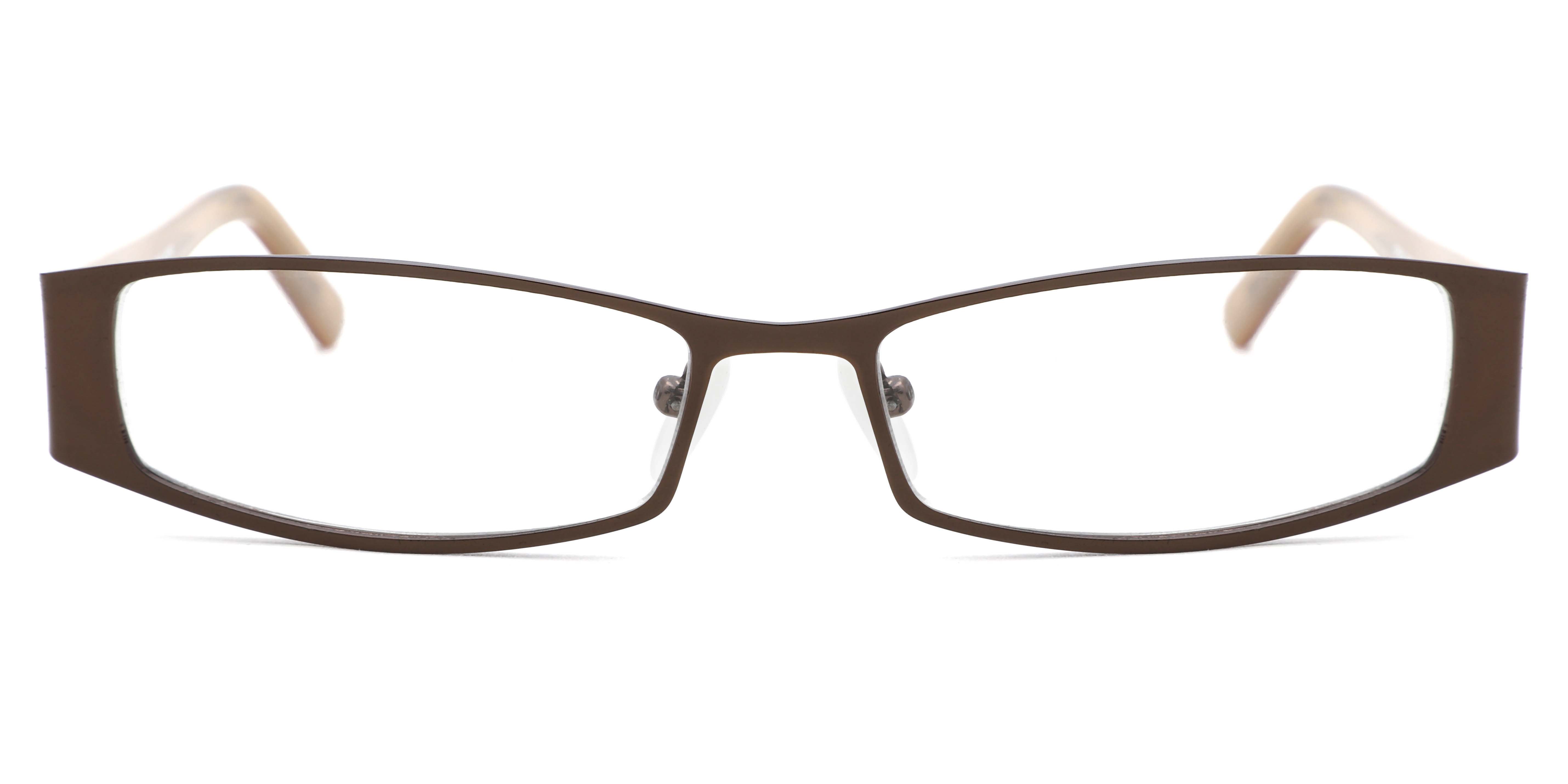 Pilot Halv Ram Metall Bruna Glasögon Män - Blåa Light Glasoögon - SmartBuy Readers