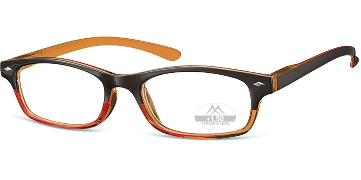 Herren Quadratisch Vollrand Plastik Orangene Brillen - Blaulichtbrille - SmartBuy Readers