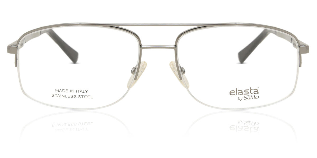 Elasta E 7246 06LB Men's Glasses Silver Size - Free Lenses - HSA/FSA Insurance - Blue Light Block Available