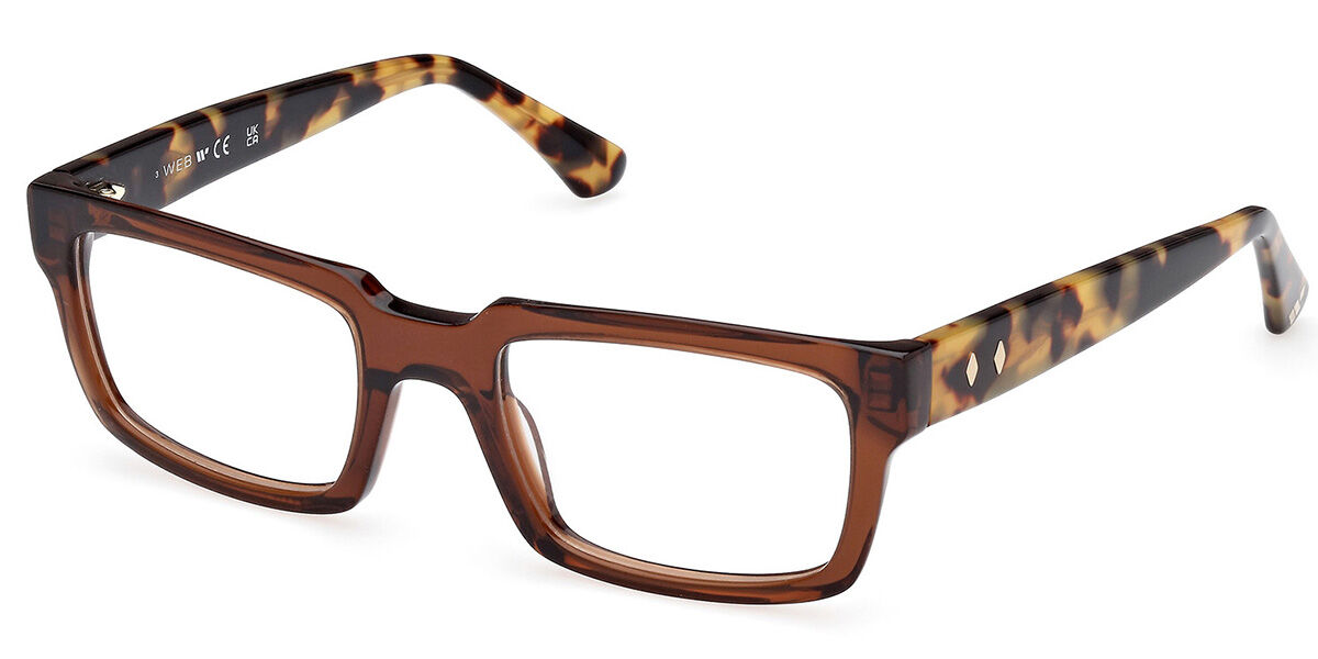 Photos - Glasses & Contact Lenses Web Web WE5424 050 Men's Eyeglasses Brown Size 52  - Blue Ligh(Frame Only)