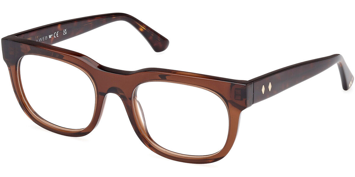Photos - Glasses & Contact Lenses Web Web WE5425 048 Men's Eyeglasses Brown Size 53  - Blue Ligh(Frame Only)