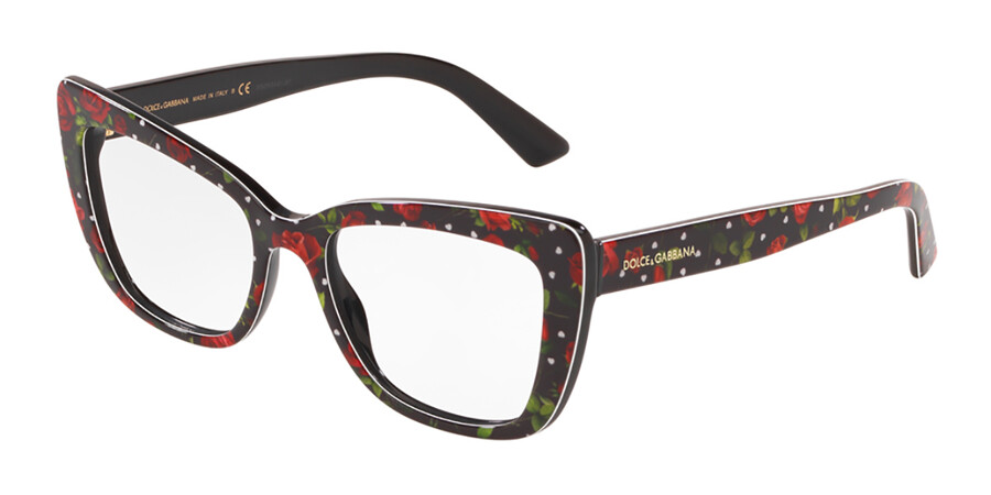 Dolce & Gabbana DG3308 3229 Glasses Print Roses/Hearts | VisionDirect  Australia