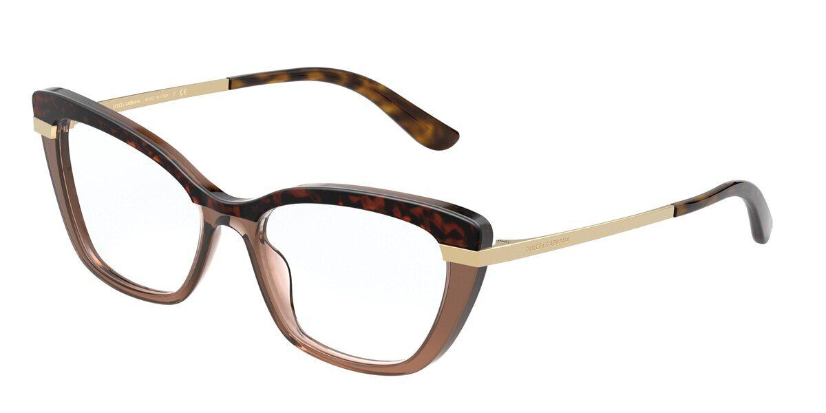 Dolce & Gabbana DG3325F Asian Fit 3256 Women's Eyeglasses Brown Size 54 - Blue Light Block Available