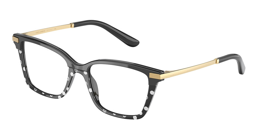 Dolce & Gabbana DG3345F Asian Fit 3316 Glasses Black Polka Dots |  VisionDirect Australia