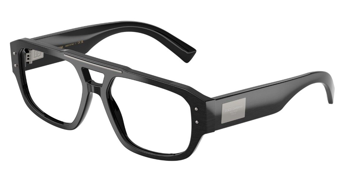 Photos - Glasses & Contact Lenses D&G Dolce & Gabbana Dolce & Gabbana DG3406 2820 Men's Eyeglasses Black Size 56  - Blue Light Block Available (Frame Only)