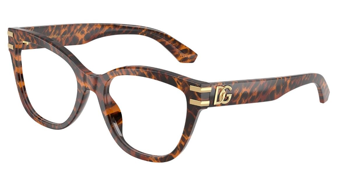 Dolce & Gabbana Damski Brown Leopard Print Dg3418 3470 55 Brazowe E Okulary Korekcyjne