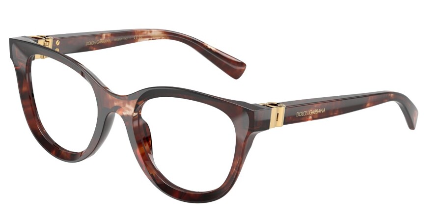 Dolce & Gabbana DG3437 3222 Oval Dark Red Brown Tortoise Eyeglasses ...
