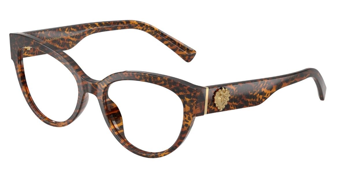Dolce & Gabbana Vrouw Brown Leopard Print Dg3440 3470 Bruine Dames Bril