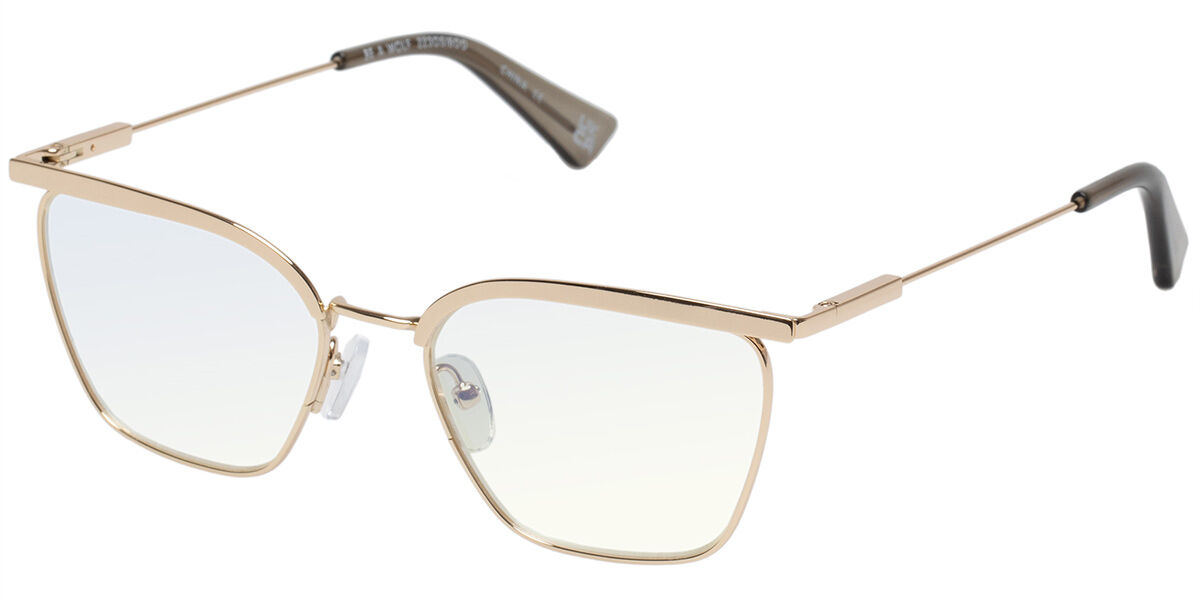 The Book Club Be A Wolf Blåa-Light Block TBC223051625 +2.50 Guldiga Glasögon (Endast Båge) Kvinna