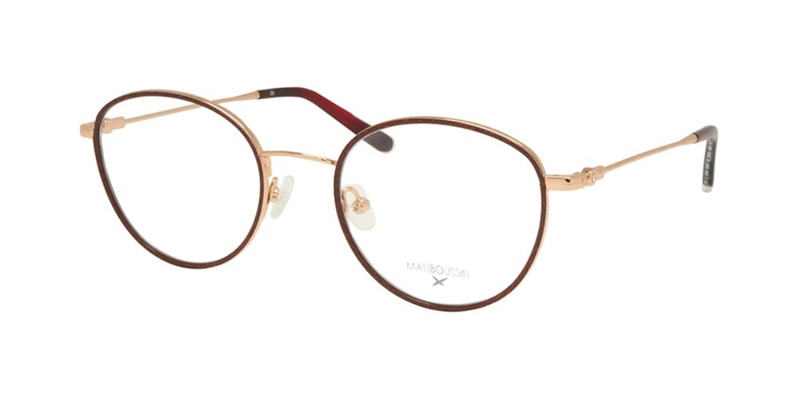 Mauboussin MAU 1908 02 Oval Red Tortoise/Gold Frame Eyeglasses | Vision ...